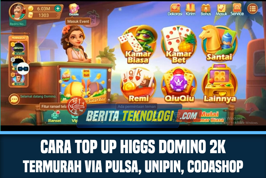 Cara Top Up Higgs Domino 2K Termurah Via Pulsa, Unipin, Coda