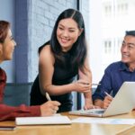 Female entrepreneur conducting meeting